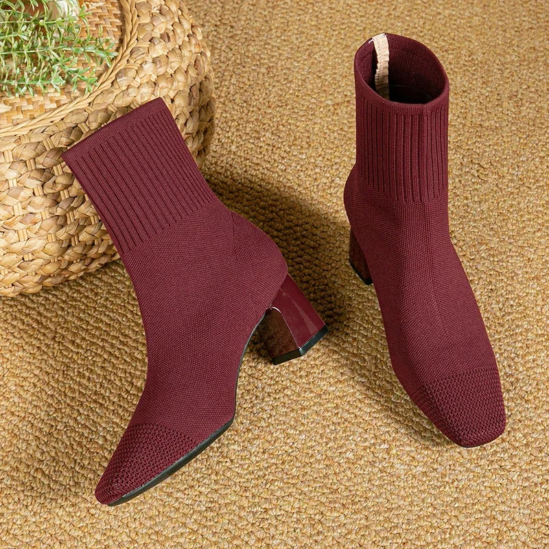 Bota London Malha Confortável Vinho