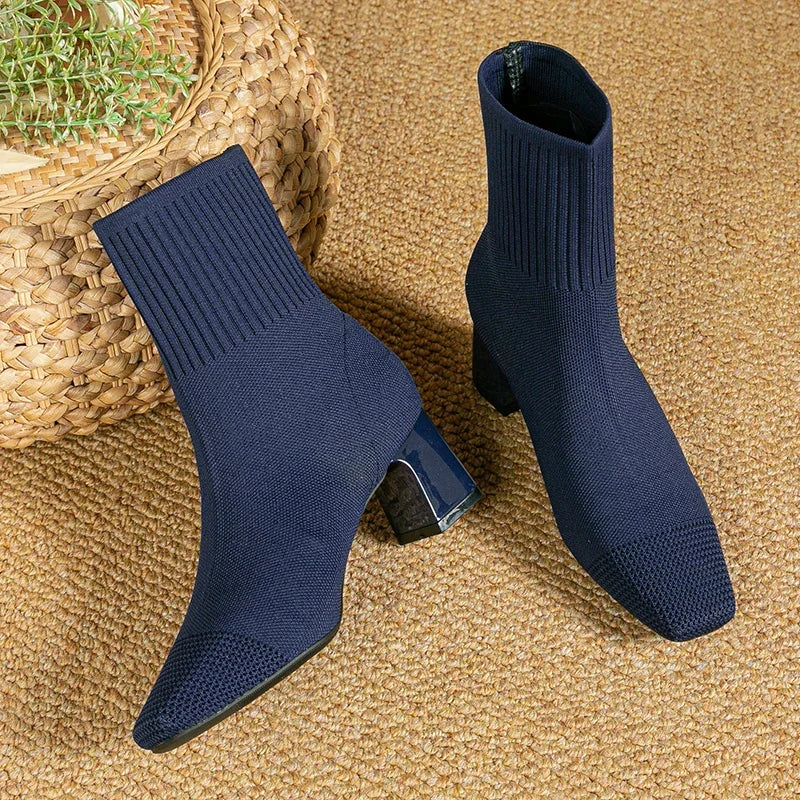 Bota London Malha Confortável Azul