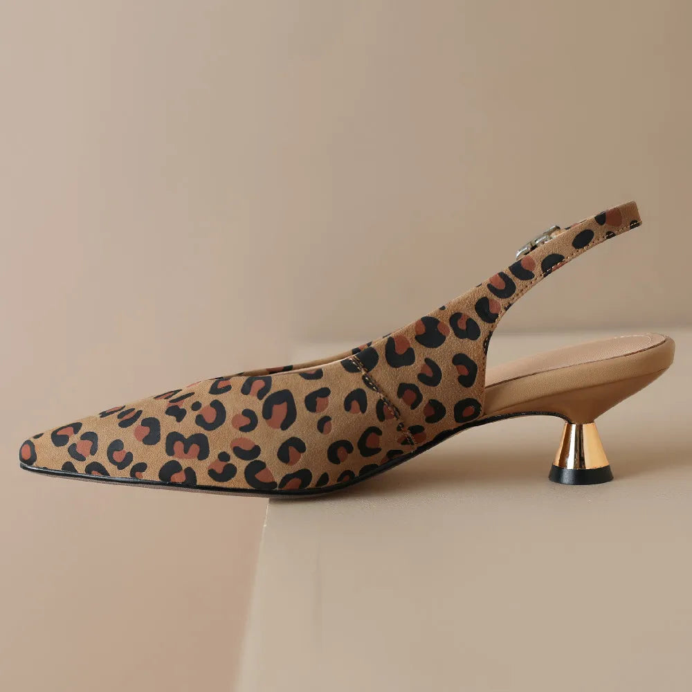 Sapato Slingback Animal Print Mavie